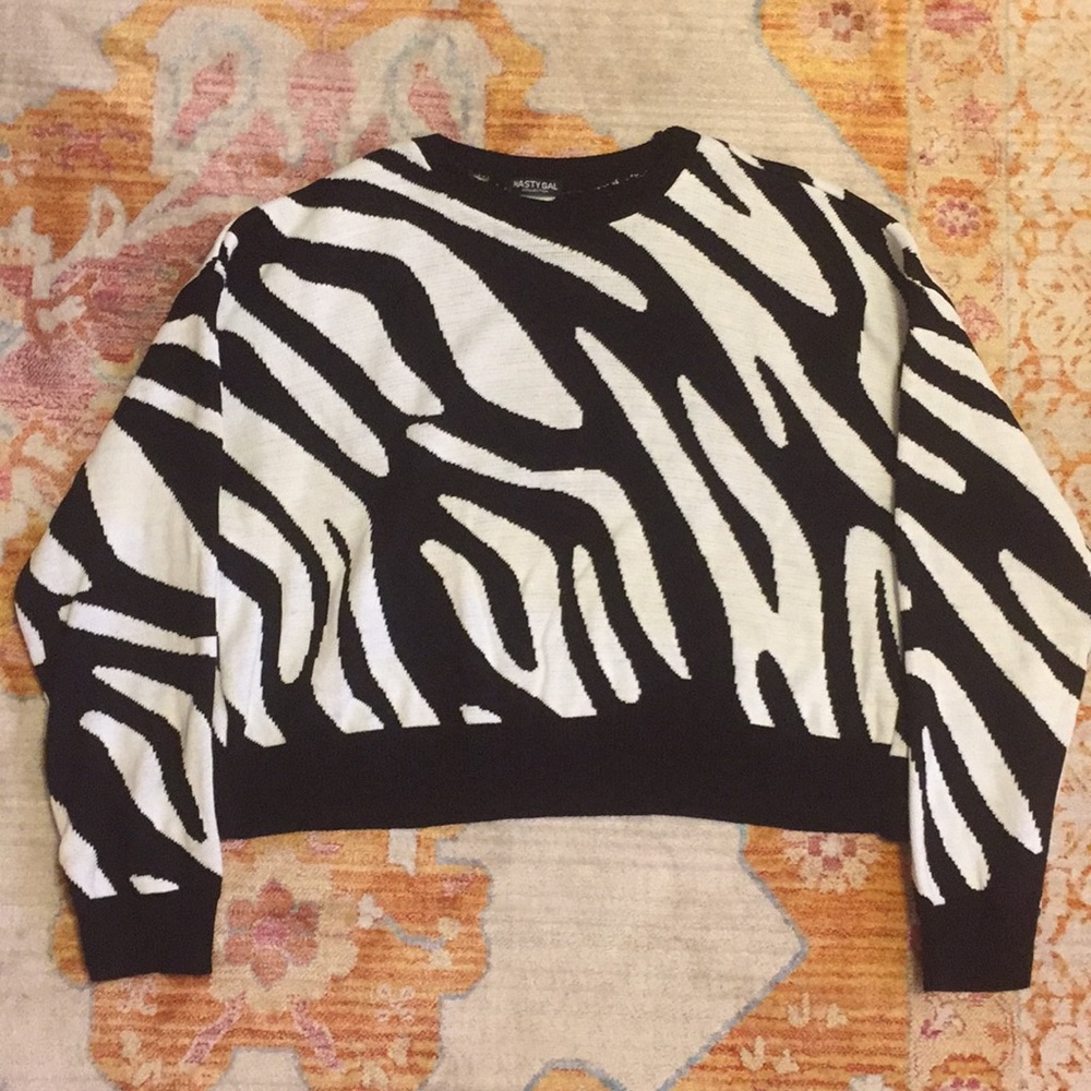 Nasty Gal Zebra Print Sweater